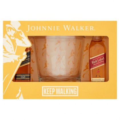 Johnnie Walker Miniature Duo and Glass Gift Set